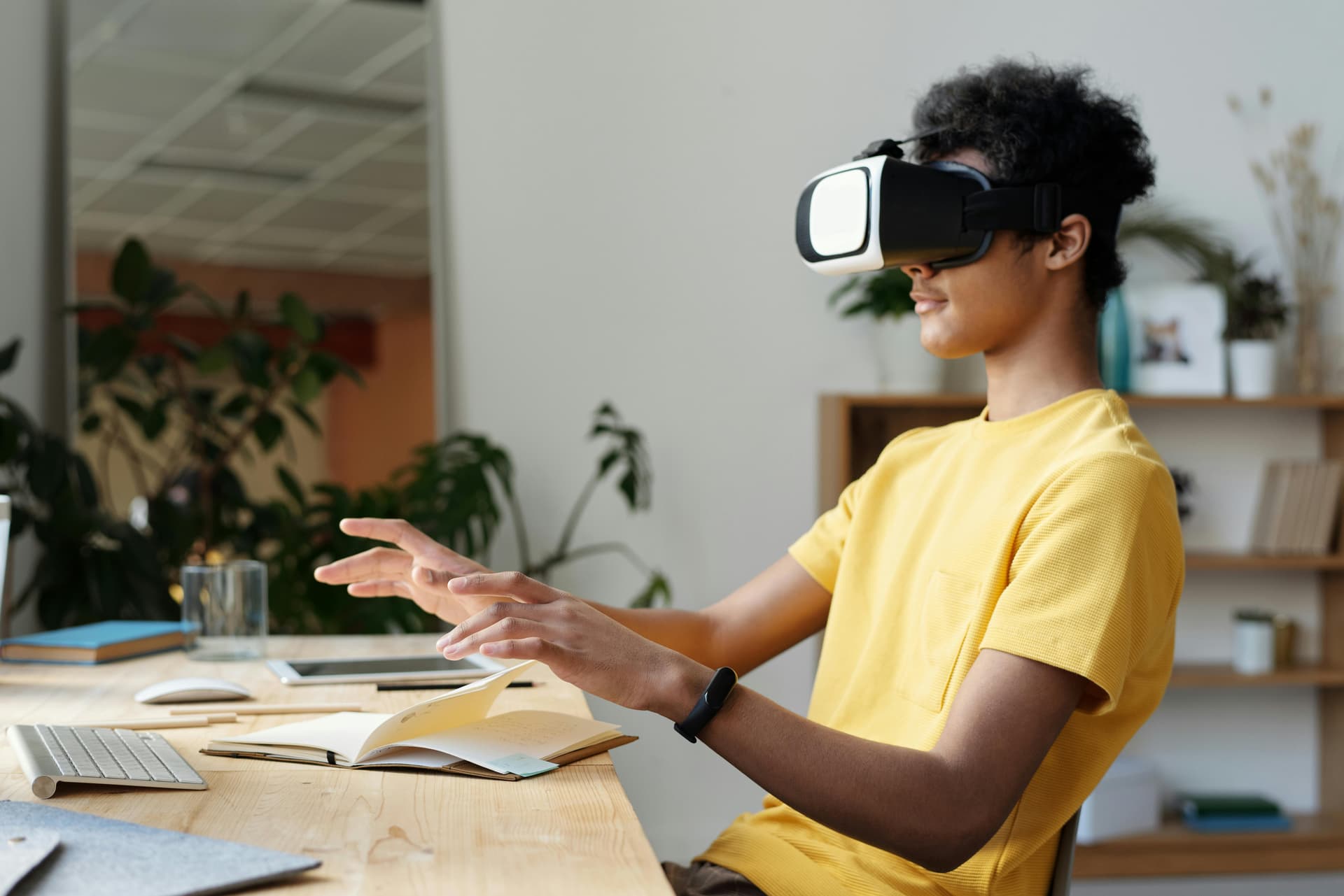 Diverse students experiencing immersive learning with VR